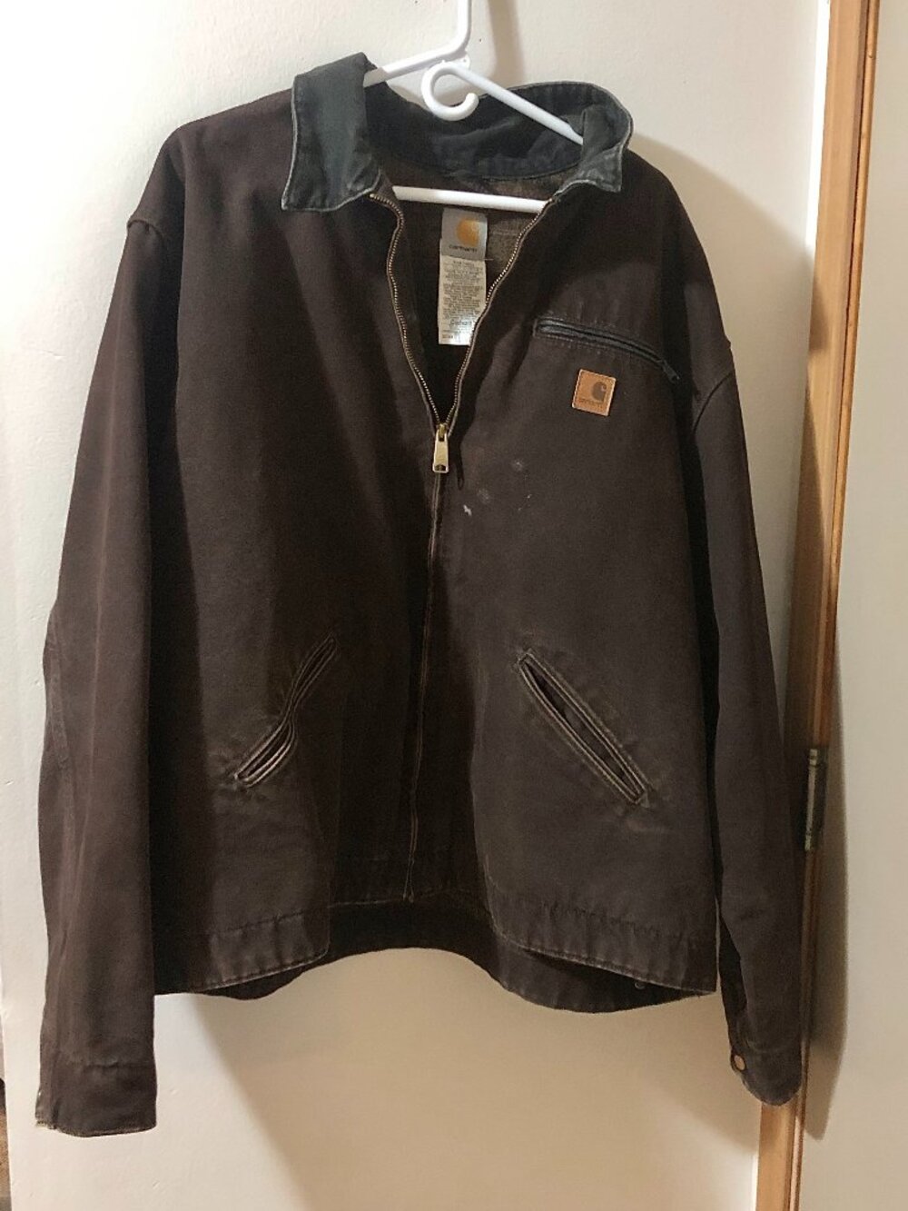 Vintage Mens Size 3XLT Carhartt Duck Canvas Blanket Lined Work Jacket